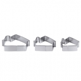 kitchen gadgets 3 Pcs Bakeware Cookie Tools Stainless Steel House Shape Cookie Cutter Mold Set for Biscuit