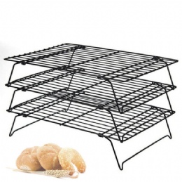 kitchen gadget Baking Cake Stainless Steel 3 Layer Cooling Rack 3 Tier Btackable Collapsible Cooling Rack For Cookies And Bread
