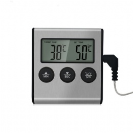 Wired Meat Thermometer Digital Barbecue Cooking Food Grilling Thermometer with Timer