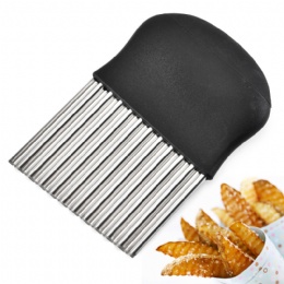 kitchen gadgets Stainless Steel Handheld French Fry Cutter Potato Chip Onion Slicer Crinkle Cutter With Wave Shape Knife