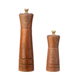 Classic Designed BPA Free Wood Pepper Mill Black and White Lacquer Rubber Wood Grinder for Salt