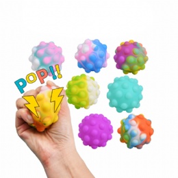 New Color Rainbow 3D Hedgehog Stress Balls Fidget Toy Silicone Popping Push it Bubble Fidget Ball Squishy Stress Relief Ball