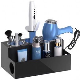 Desktop Acrylic Hair Dryer Holder clear cosmetic storage box Makeup Organizer display rack for bathroom hair dryer fan
