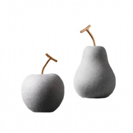 Ceramic Fruit Sculpture Desktop Modern Ceramic Fruit Ornaments Apple Pear Modern Minimalist Home Bedroom Office Decor