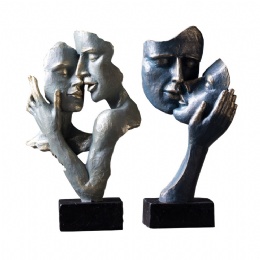 thinker Statue Nordic Resin creative abstract face art ornaments office desktop living room wine cabinet retro home decoration