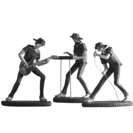 Creative Rock Band Figurines Resin Retro Musical Instrument Musician Statue Home Decoration Saxophone Guitar Singer