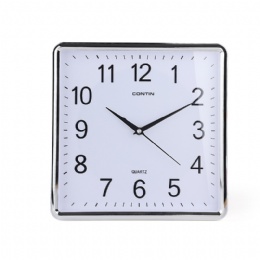 Battery Operated Black 12 Inches Silent Non-Ticking Square Wall Clock