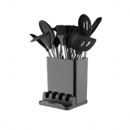 Silicone Cooking Utensil Set 14pcs Kitchen Utensils Set Non-stick Heat Resistant Cookware Copper Stainless Steel Handle Cooking Tools Turner Tongs Spatula Spoon