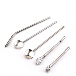 Stainless Steel Drinking Straws with Filter Spoon Reusable Detachable Tea Straws for coffee tea