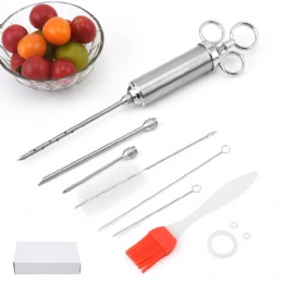 Meat Injector Turkey Seasoning Injection Kit with 3 Professional Marinade Injector Needles for Grill Smoker BBQ Brisket