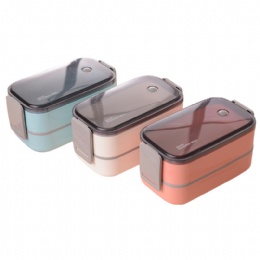 Stackable Bento Lunch Box Container  Modern Bento Style Design Includes 2 Stackable Containers