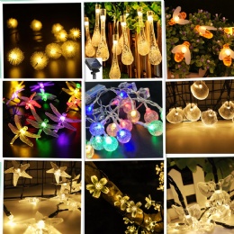 solar power Outdoor Garden Decoration String Lights Wedding Party Multi-color LED String Light for christmas decoration