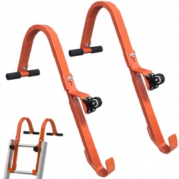 Ladder Roof Hook 2 Pack with Wheel Heavy Duty Steel Ladder Stabilizer Able to Bear 500 Pounds