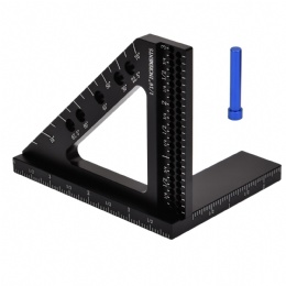 Carpenter Square 3D Multi Angle Measuring Ruler Hole Position Scribing Ruler Precision 45 and 90 Degree Woodworking Square