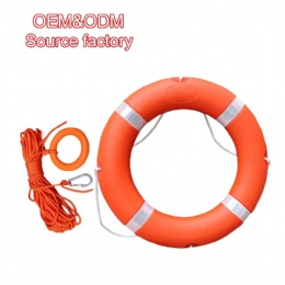 Source Factory National Standard Plastic Life Buoy Thickened Solid Adult Life Buoy 30M Life Buoy Rope