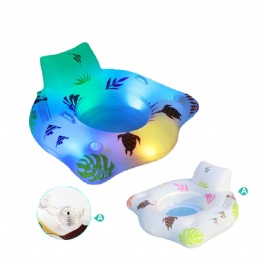 Inflatable Water Illuminated U-shaped Floating Bed Adult Swimming Pool LED Light Lounge Chair with Light Floating Row