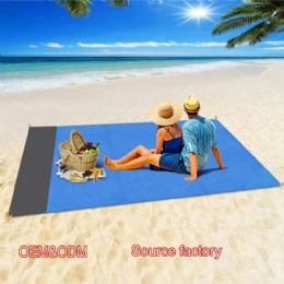 Source Factory Portable Waterproof Beach Mat Foldable Dual-use Raincoat Picnic Mat Beach Mat