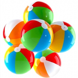 Source Factory Inflatable Beach Ball Colorful PVC Beach Play Water Ball Swimming Pool Party Toy Ball